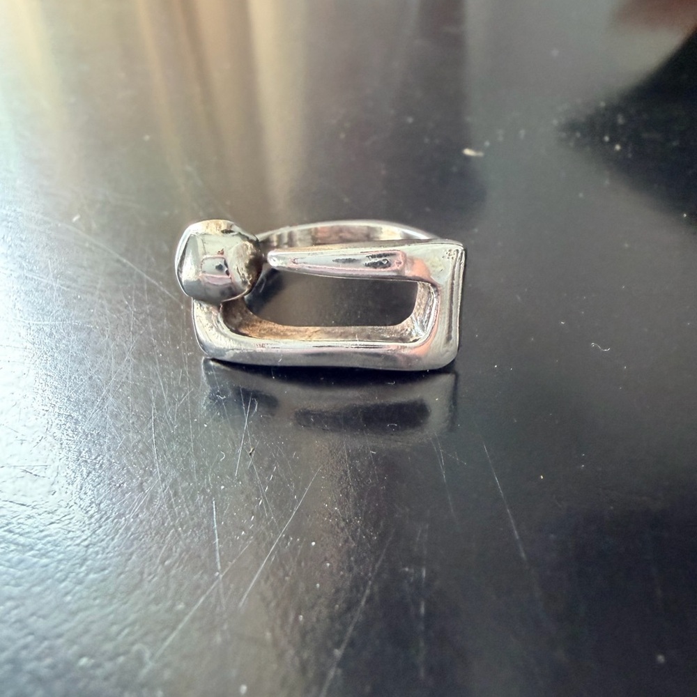 UNO de 50 Silver Geometric Ring
